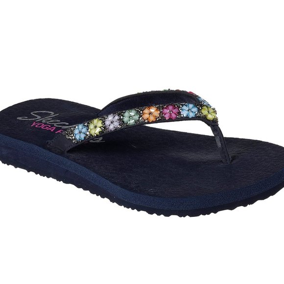 Skechers Shoes Skechers Yoga Foam Rhinestone Daisy Flower Flip Flop